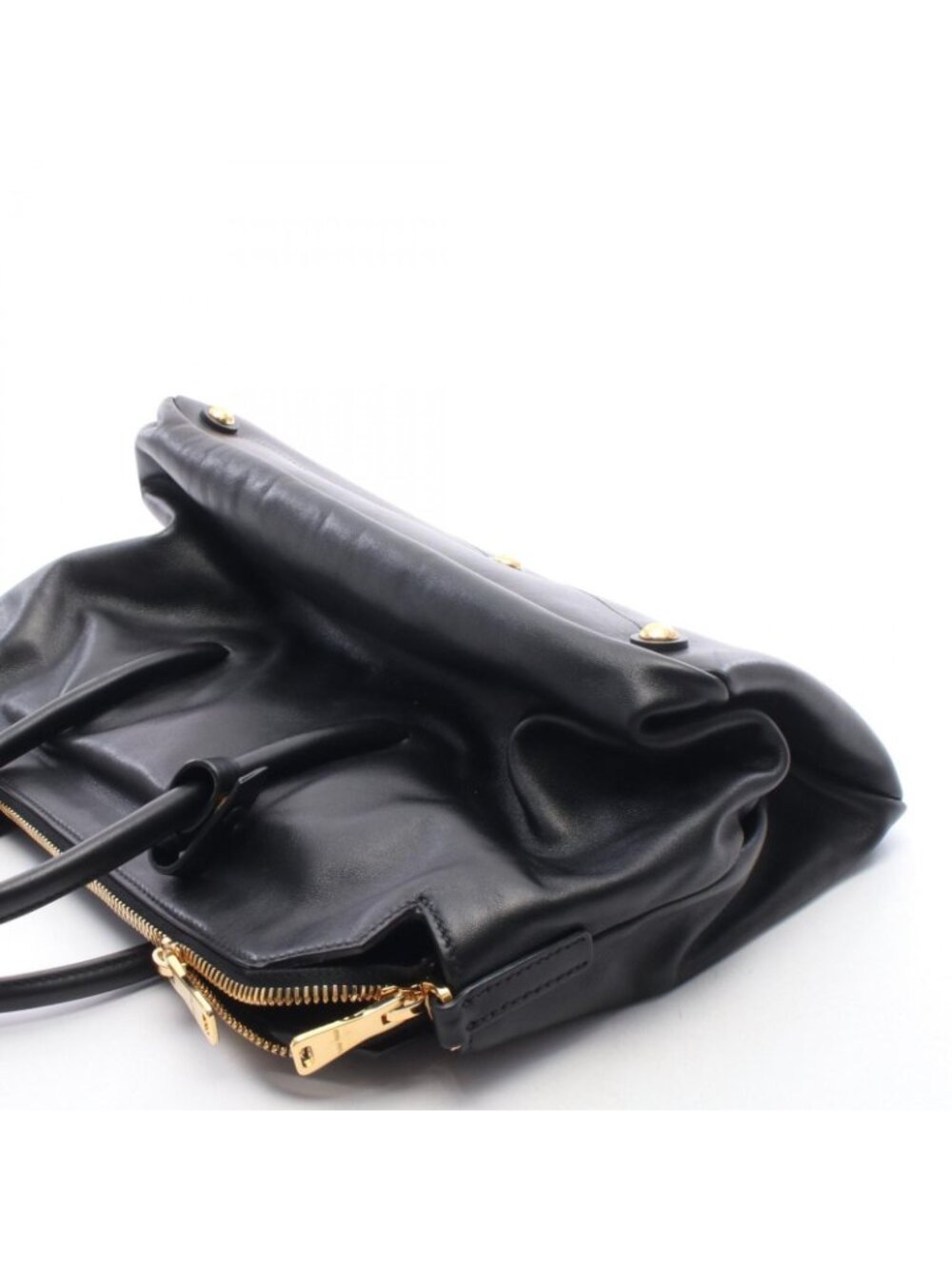 Miu Miu Handbag 2-Way Black Leather Tote - Picture 6 of 8
